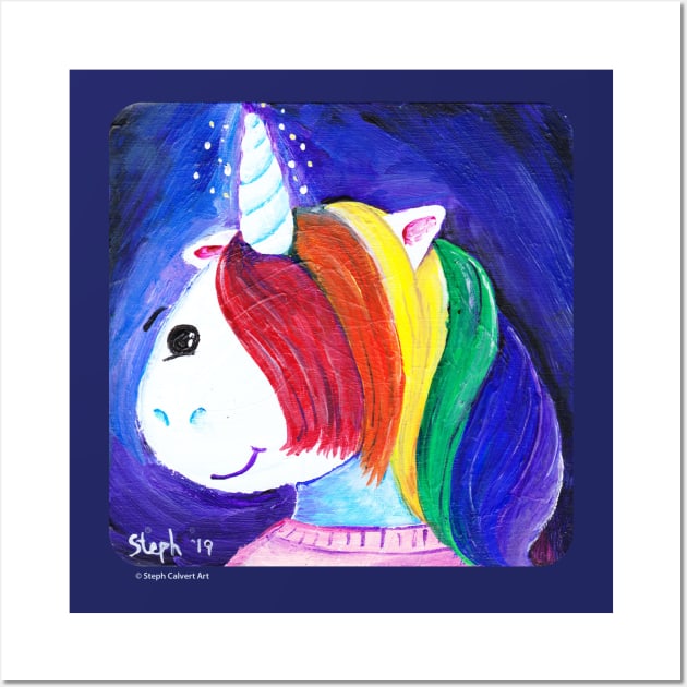 Rainbow Unicorns are the best! Wall Art by Steph Calvert Art